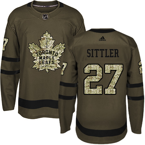 Adidas Maple Leafs #27 Darryl Sittler Green Salute to Service Stitched NHL Jersey